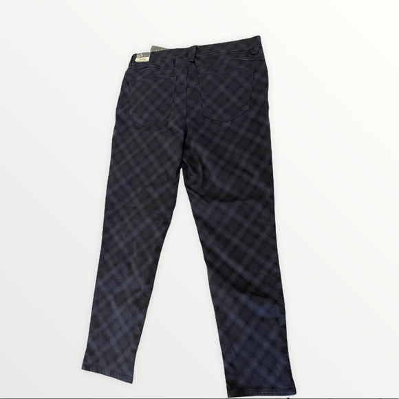 Wit & Wisdom Diamond Plaid Blue Ab Solution High Rise Pants - Picture 7 of 8